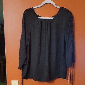 Zac & Rachel Black Long Sleeve Tunic Top